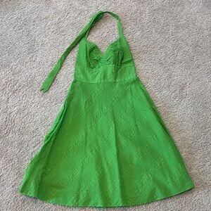 J. Crew Green Halter Dress Like New!